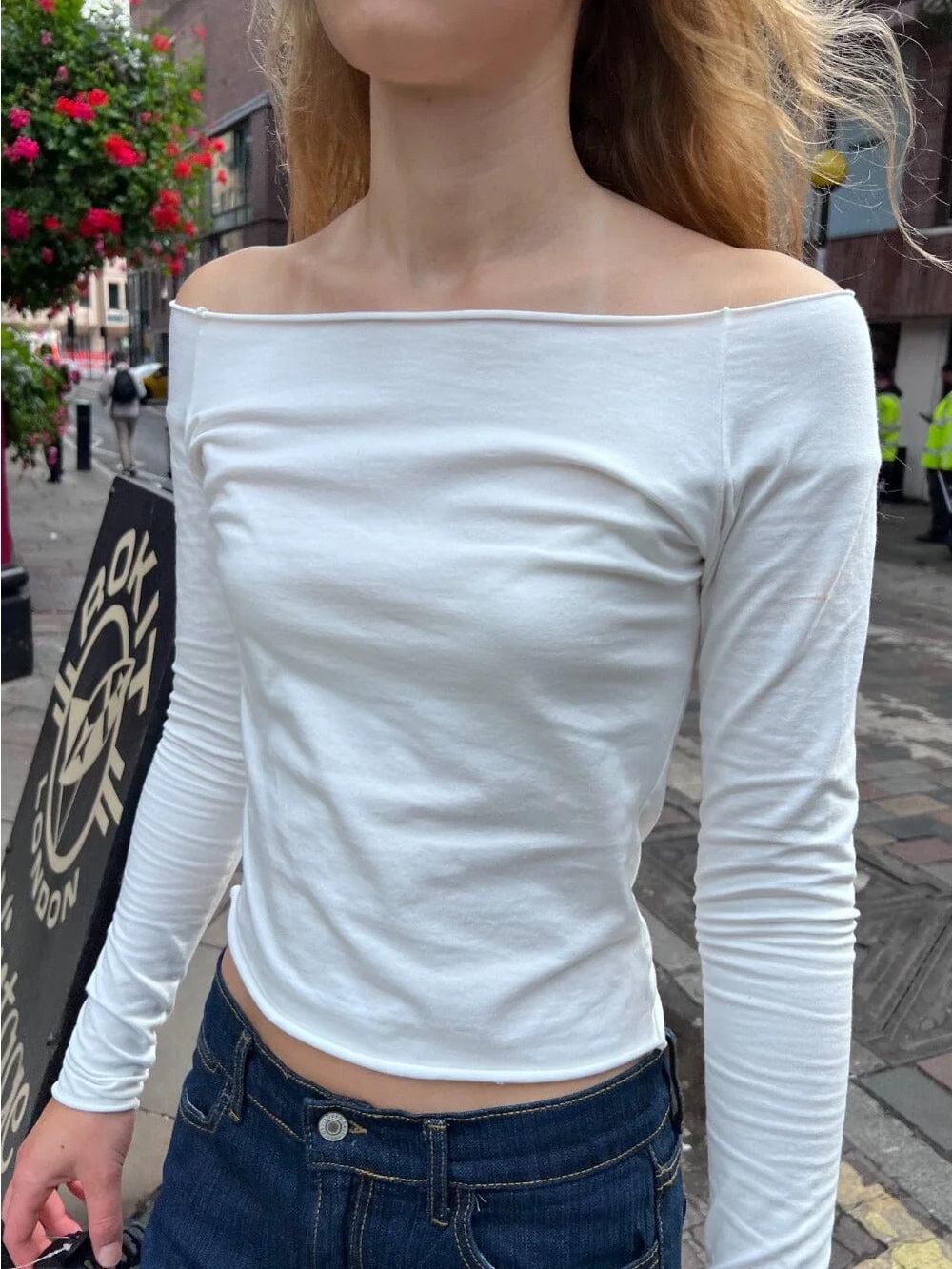 Bonnie Brandy Off-Shoulder Long-Sleeve Women's Top in White